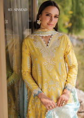 Xenia Luxury Embroidered Lawn 3 Piece Unstitched Suit ZE25LL D-03 SINSEAD